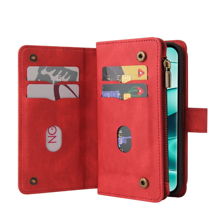 Skin Feel Multi Card Slots Zipper Wallet Leather Phone Case, For Redmi Note 14 Pro / 14 Pro+ 5G, For Redmi 14C 4G Global, For Redmi 13 4G Global, For Redmi K70