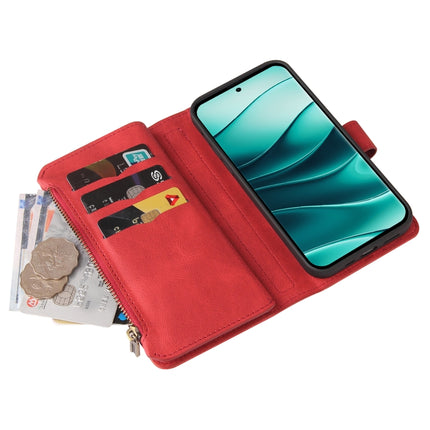 Skin Feel Multi Card Slots Zipper Wallet Leather Phone Case, For Redmi Note 14 Pro / 14 Pro+ 5G, For Redmi 14C 4G Global, For Redmi 13 4G Global, For Redmi K70