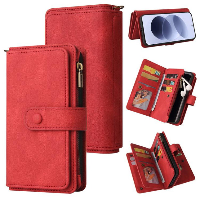 Skin Feel Multi Card Slots Zipper Wallet Leather Phone Case, For Redmi Note 17 5G/4G Global 171mm, For Redmi Note 17 Pro+ 5G Global 163mm, For Redmi 17 5G/4G Global 171mm, For Redmi Turbo 5 Max / Poco X8 Pro Max 5G, For Redmi Turbo 5 / Poco X8 Pro 5G  ...