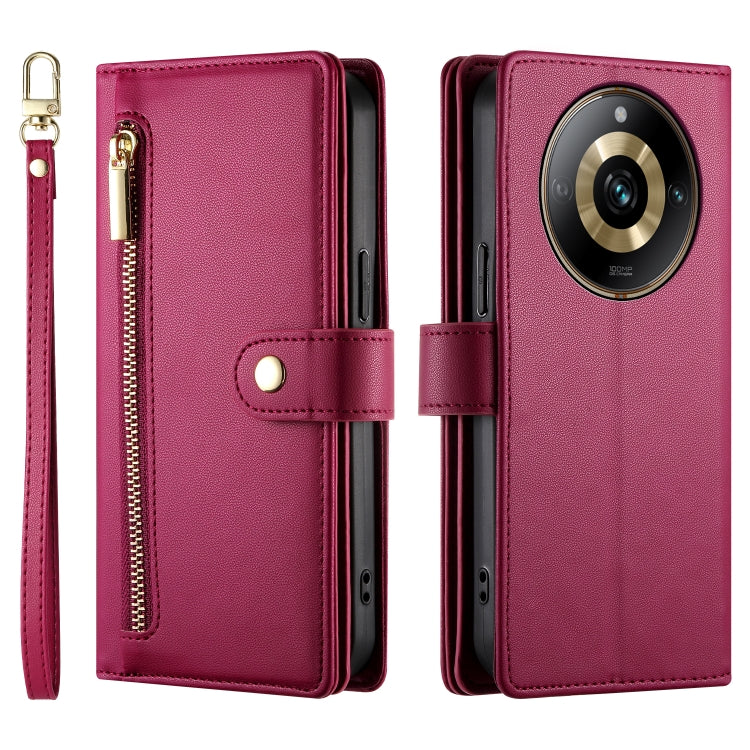 Nine Card-slot Zipper Wallet Bag Leather Phone Case