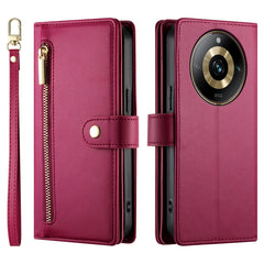 Nine Card-slot Zipper Wallet Bag Leather Phone Case