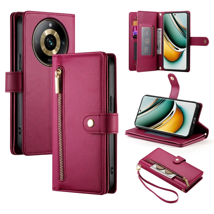 Nine Card-slot Zipper Wallet Bag Leather Phone Case