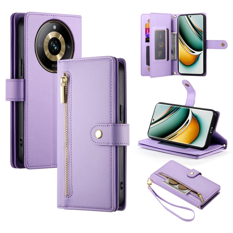 Nine Card-slot Zipper Wallet Bag Leather Phone Case