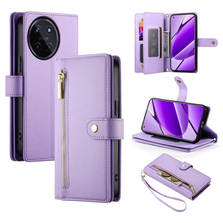 Nine Card-slot Zipper Wallet Bag Leather Phone Case