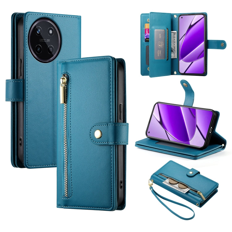 Nine Card-slot Zipper Wallet Bag Leather Phone Case