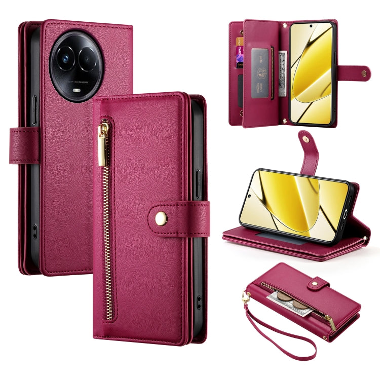 Nine Card-slot Zipper Wallet Bag Leather Phone Case