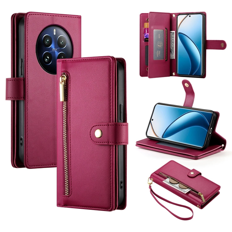Nine Card-slot Zipper Wallet Bag Leather Phone Case