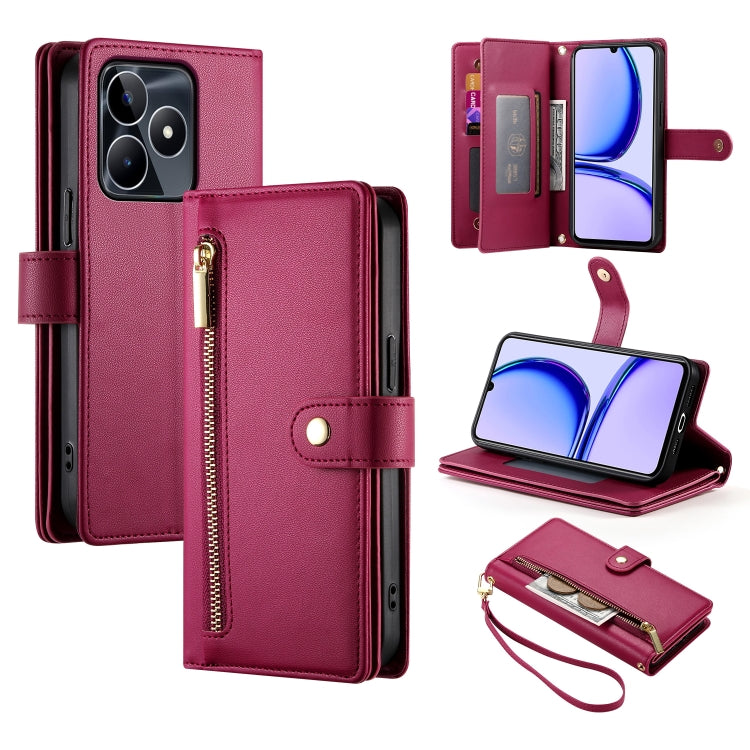 Nine Card-slot Zipper Wallet Bag Leather Phone Case
