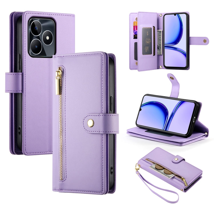 Nine Card-slot Zipper Wallet Bag Leather Phone Case