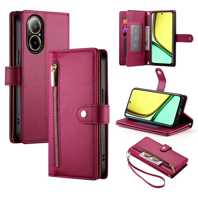 Nine Card-slot Zipper Wallet Bag Leather Phone Case