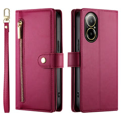 Nine Card-slot Zipper Wallet Bag Leather Phone Case