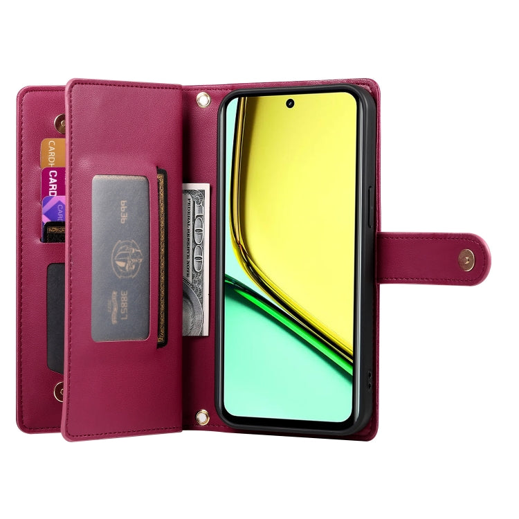 Nine Card-slot Zipper Wallet Bag Leather Phone Case