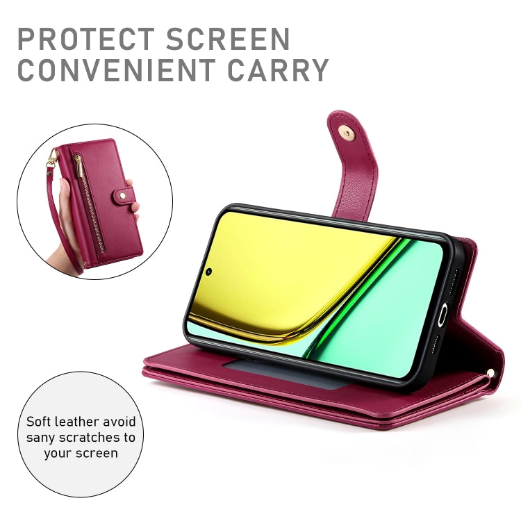 Nine Card-slot Zipper Wallet Bag Leather Phone Case
