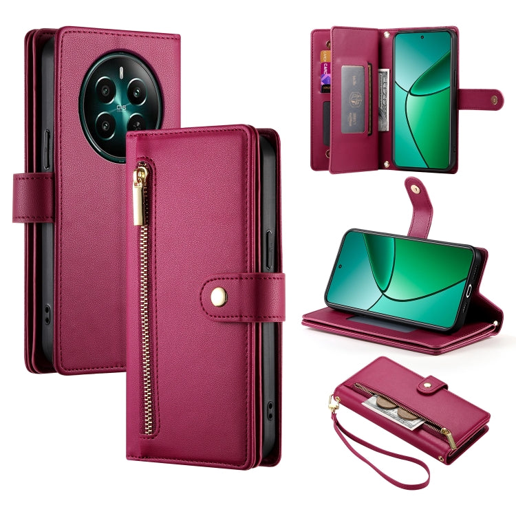Nine Card-slot Zipper Wallet Bag Leather Phone Case