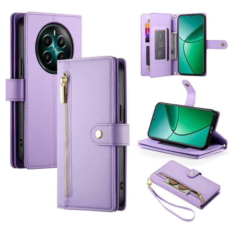 Nine Card-slot Zipper Wallet Bag Leather Phone Case