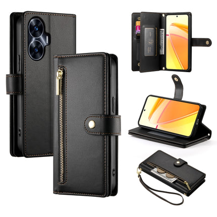 Nine Card-slot Zipper Wallet Bag Leather Phone Case, For Realme C65, For Realme C55 / Narzo N55