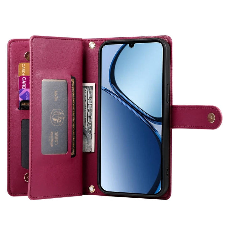 Nine Card-slot Zipper Wallet Bag Leather Phone Case