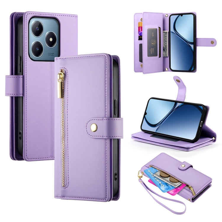 Nine Card-slot Zipper Wallet Bag Leather Phone Case
