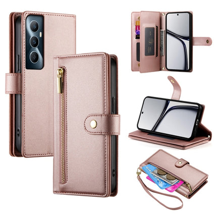Nine Card-slot Zipper Wallet Bag Leather Phone Case, For Realme C65, For Realme C55 / Narzo N55
