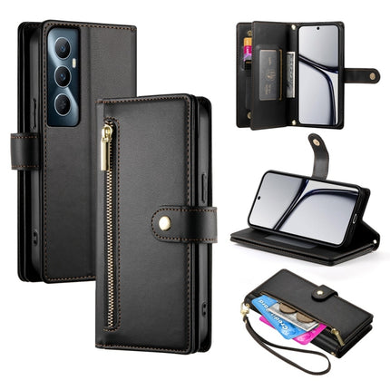 Nine Card-slot Zipper Wallet Bag Leather Phone Case, For Realme C65, For Realme C55 / Narzo N55