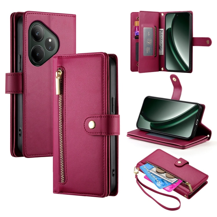 Nine Card-slot Zipper Wallet Bag Leather Phone Case
