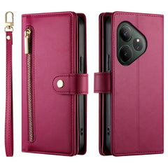 Nine Card-slot Zipper Wallet Bag Leather Phone Case