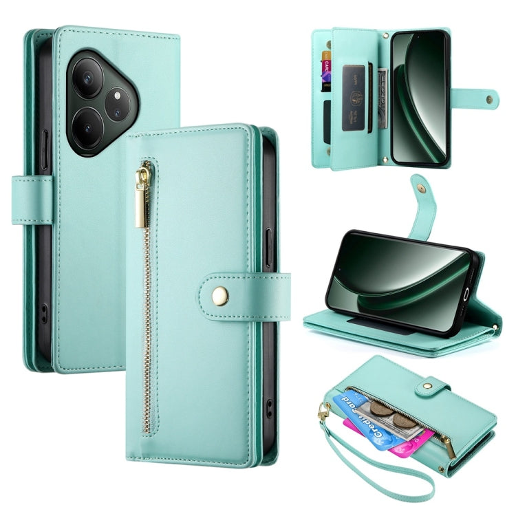Nine Card-slot Zipper Wallet Bag Leather Phone Case