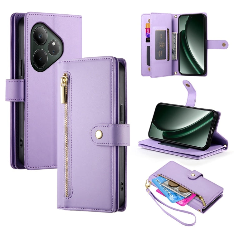 Nine Card-slot Zipper Wallet Bag Leather Phone Case
