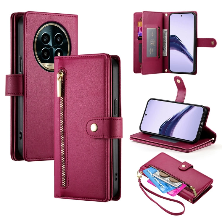 Nine Card-slot Zipper Wallet Bag Leather Phone Case