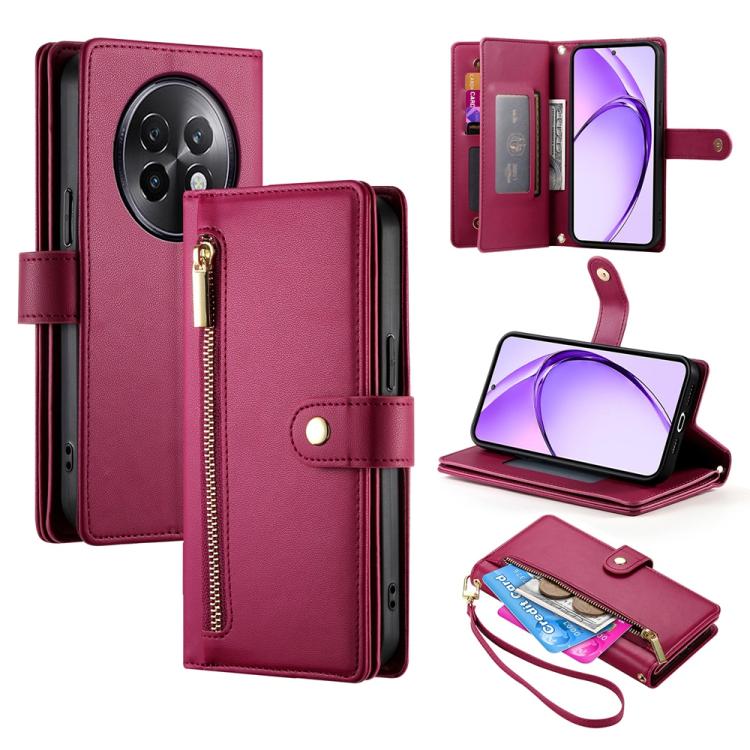 Nine Card-slot Zipper Wallet Bag Leather Phone Case