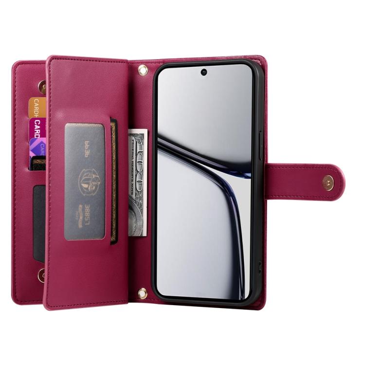 Nine Card-slot Zipper Wallet Bag Leather Phone Case