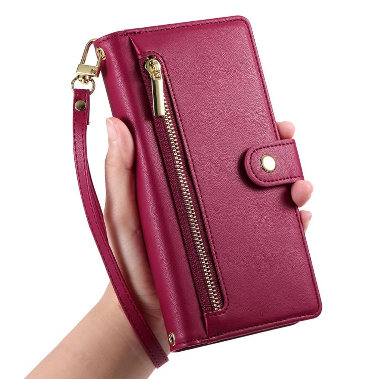 Nine Card-slot Zipper Wallet Bag Leather Phone Case