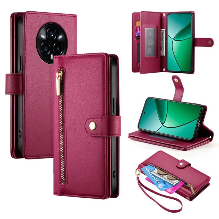 Nine Card-slot Zipper Wallet Bag Leather Phone Case