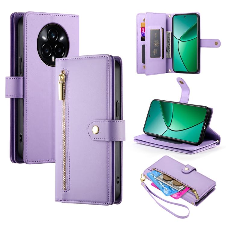 Nine Card-slot Zipper Wallet Bag Leather Phone Case