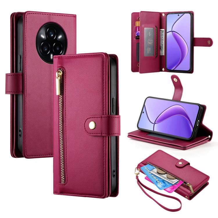 Nine Card-slot Zipper Wallet Bag Leather Phone Case