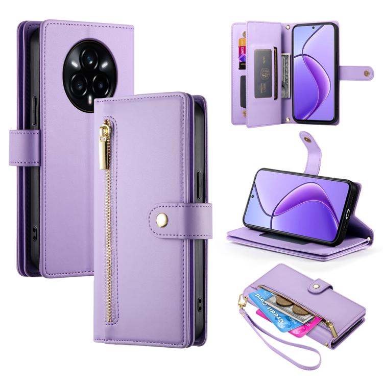 Nine Card-slot Zipper Wallet Bag Leather Phone Case