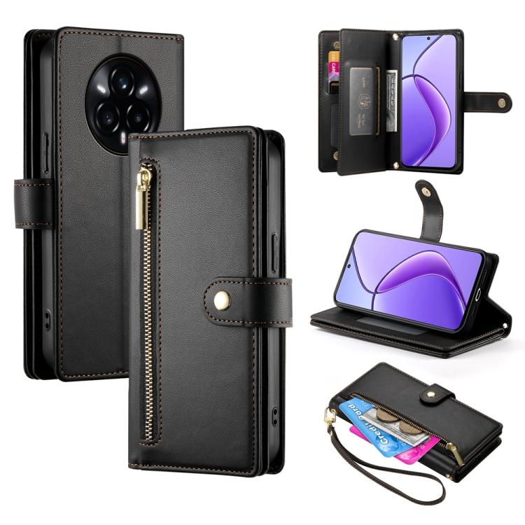 Nine Card-slot Zipper Wallet Bag Leather Phone Case