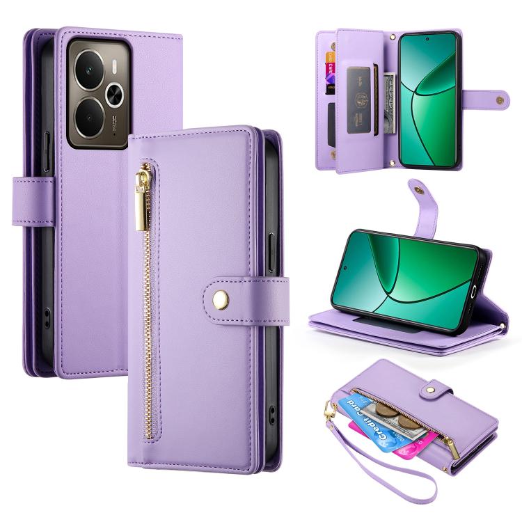 Nine Card-slot Zipper Wallet Bag Leather Phone Case
