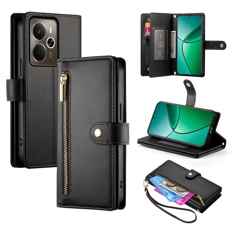Nine Card-slot Zipper Wallet Bag Leather Phone Case