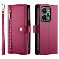 Nine Card-slot Zipper Wallet Bag Leather Phone Case