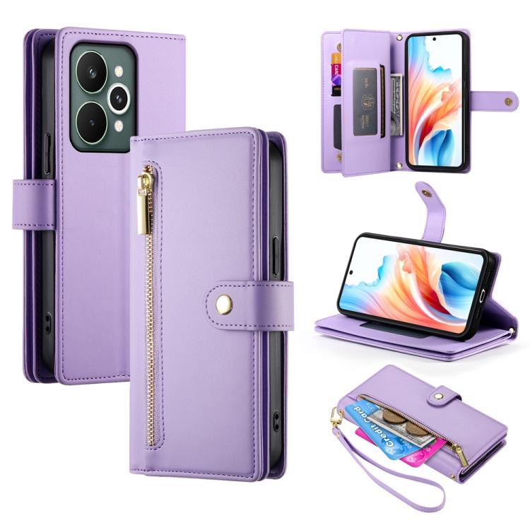 Nine Card-slot Zipper Wallet Bag Leather Phone Case