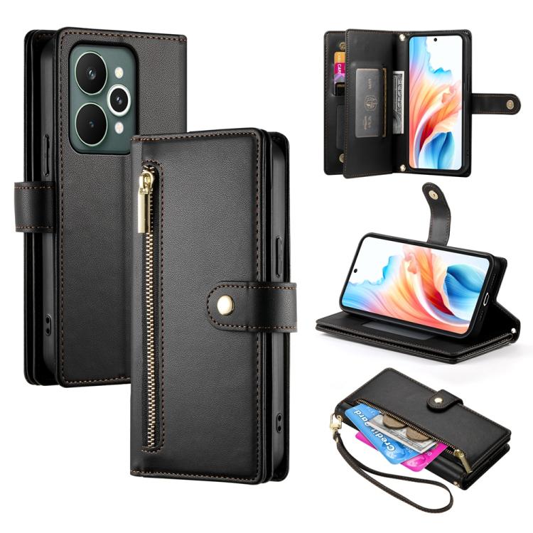 Nine Card-slot Zipper Wallet Bag Leather Phone Case