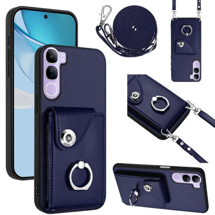 Organ Card Bag Ring Holder Phone Case with Long Lanyard, For vivo Y39 5G / Y300i, For vivo V50 Lite 5G, For vivo V40 Lite 5G IDN, For vivo Y200