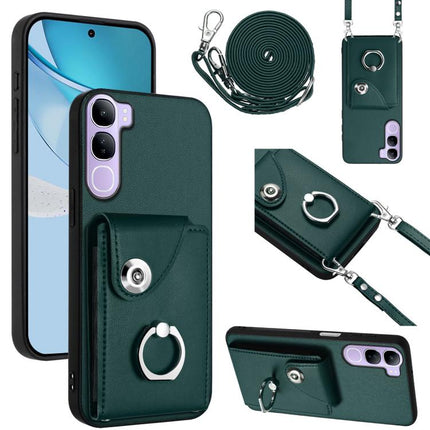 Organ Card Bag Ring Holder Phone Case with Long Lanyard, For vivo Y39 5G / Y300i, For vivo V50 Lite 5G, For vivo V40 Lite 5G IDN, For vivo Y200