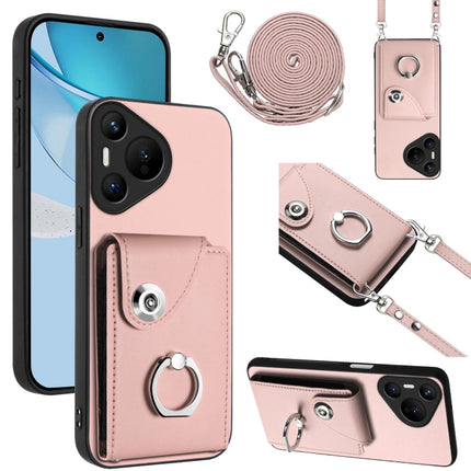 Organ Card Bag Ring Holder Phone Case with Long Lanyard, For Huawei Pura 70 Pro / 70 Pro+, For Huawei Pura 70 Ultra, For Huawei Pura 70