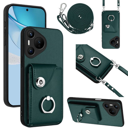 Organ Card Bag Ring Holder Phone Case with Long Lanyard, For Huawei Pura 70 Pro / 70 Pro+, For Huawei Pura 70 Ultra, For Huawei Pura 70