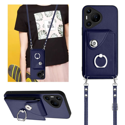 Organ Card Bag Ring Holder Phone Case with Long Lanyard, For Huawei Pura 70 Pro / 70 Pro+, For Huawei Pura 70 Ultra, For Huawei Pura 70