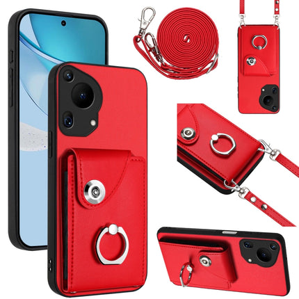 Organ Card Bag Ring Holder Phone Case with Long Lanyard, For Huawei Pura 70 Pro / 70 Pro+, For Huawei Pura 70 Ultra, For Huawei Pura 70