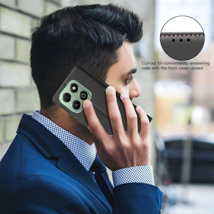 Litchi Texture RFID Anti-theft Leather Phone Case, For Honor X6b