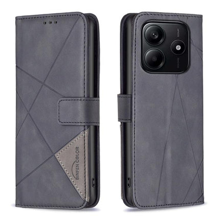 Magnetic Buckle Rhombus Texture Leather Phone Case, For Redmi Turbo 4, For Redmi Note 14 Pro 4G, For Redmi Note 14 4G 163.25mm, For Redmi Note 14 5G